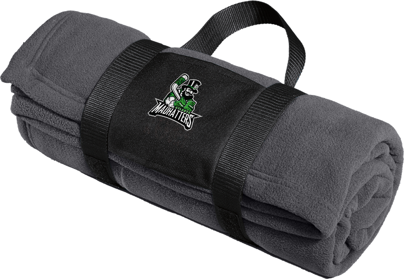 Atlanta Madhatters Fleece Blanket with Carrying Strap