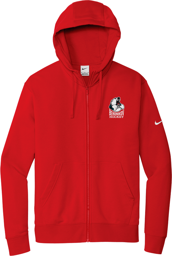Berdnikov Bears Nike Club Fleece Sleeve Swoosh Full-Zip Hoodie