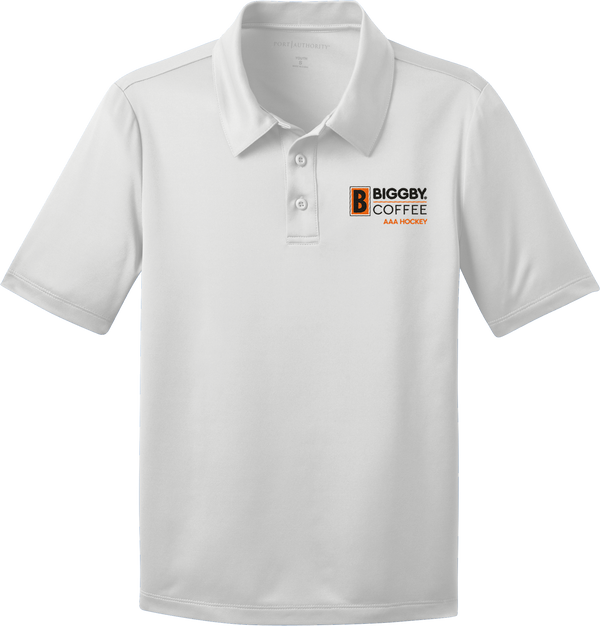 Biggby Coffee AAA Youth Silk Touch Performance Polo