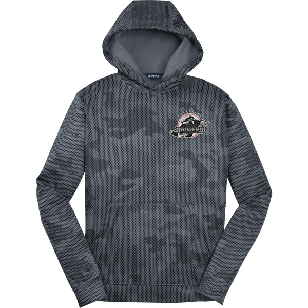 Allegheny Badgers Youth Sport-Wick CamoHex Fleece Hooded Pullover