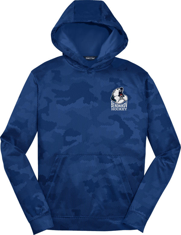 Berdnikov Bears Youth Sport-Wick CamoHex Fleece Hooded Pullover