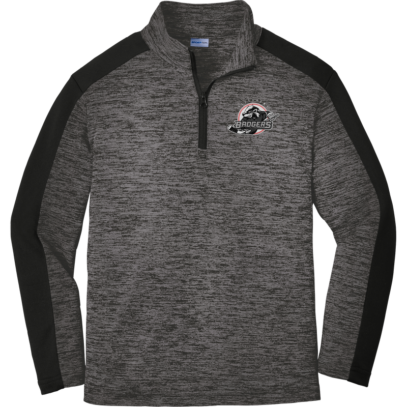 Allegheny Badgers Youth PosiCharge  Electric Heather Colorblock 1/4-Zip Pullover